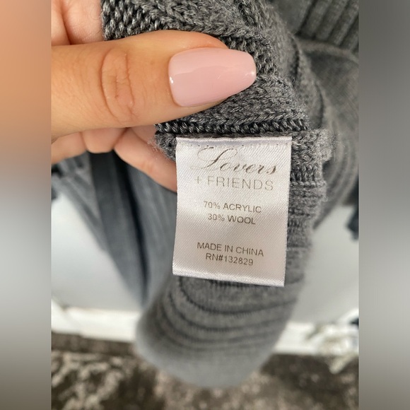 Lovers + Friends Long Gray Ribbed Duster Cardigan Sweater - Picture 7 of 8